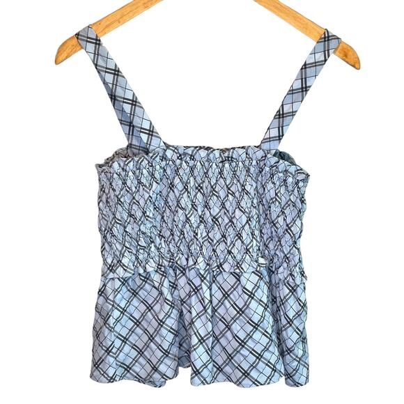 J. Crew NWT Smocked Tank in Textured Plaid - size Large - Picture 2 of 7